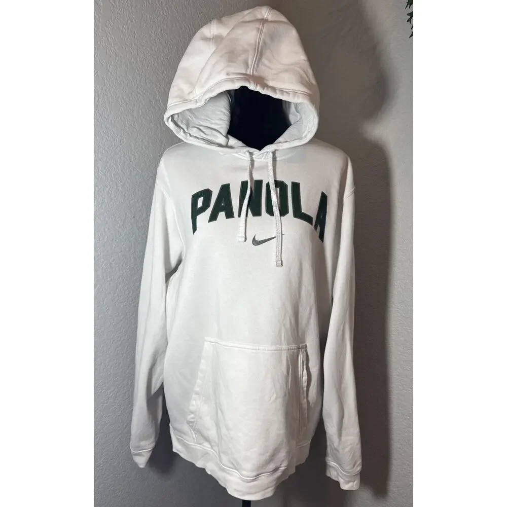 Nike‎ Panola White And Green Hoodie Sweatshirt XL Athleisure Comfort